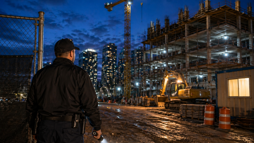 Security guard patrol construction site